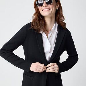 J.Crew Women's Schoolboy Cotton Sweater Blazer Black Size Large